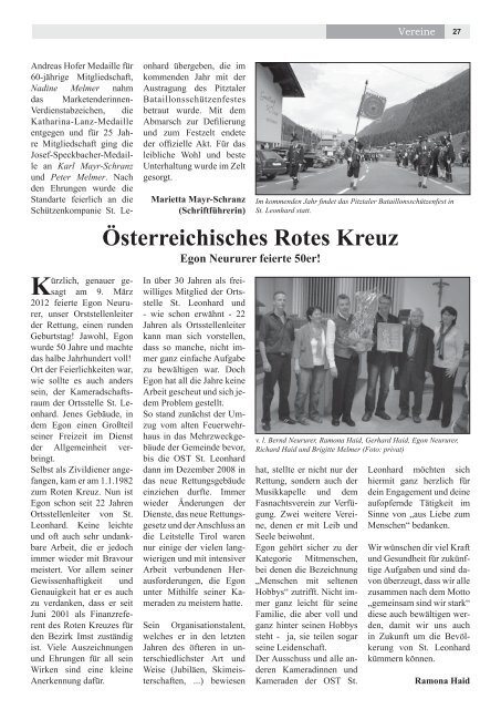 Ausgabe Nr. 40 (Juni 2012) - St. Leonhard im Pitztal - Land Tirol