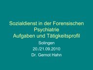 Sozialdienst in der Forensischen Psychiatrie Aufgaben und ...