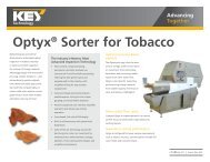 OptyxÂ® 3000 Optical Sorter for Tobacco Brochure - Key Technology