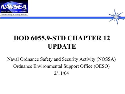 DOD 6055.9-STD CHAPTER 12 UPDATE