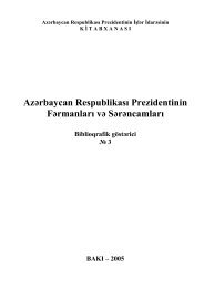 AzÉrbaycan RespublikasÄ± Prezidentinin FÉrmanlarÄ± vÉ SÉrÉncamlarÄ±