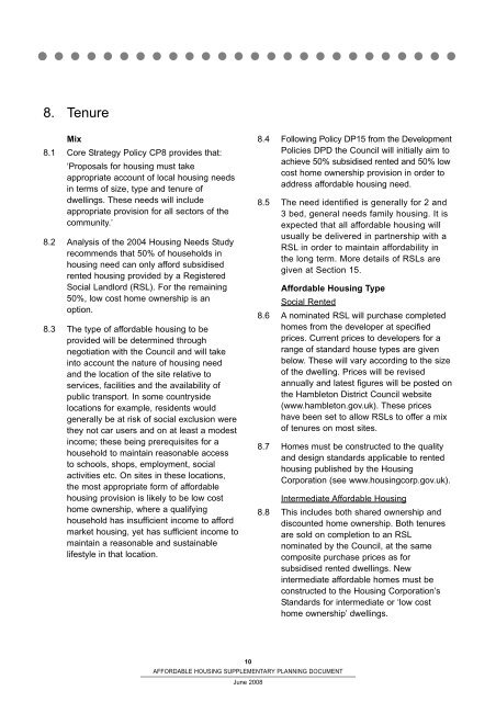 Affordable Housing SPD - Hambleton District Council