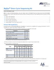 BigDye® Direct Cycle Sequencing Kit Quick ... - Life Technologies