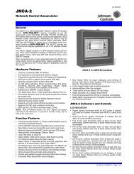 JNCA-2 Network Control Annunciator Catalog ... - Johnson Controls