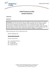 ETS Proficiency Profile Sample Questions with Directions