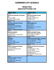 Plans 403(b) Plans - Fairborn City Schools