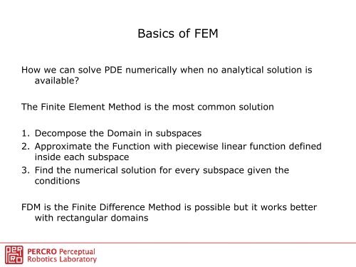 Elements of MATLAB and Simulink - Lecture 7 - PERCRO