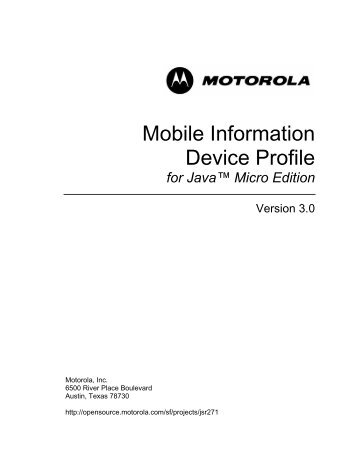 Mobile Information Device Profile - Oracle Software Delivery Cloud