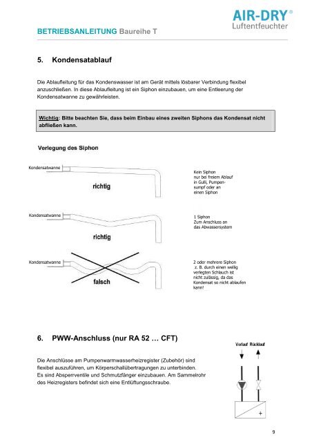 Betriebsanleitung T - AIR-DRY Luftentfeuchter