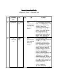 News on Various Nepali Media Compiled on Monday, 15 ...