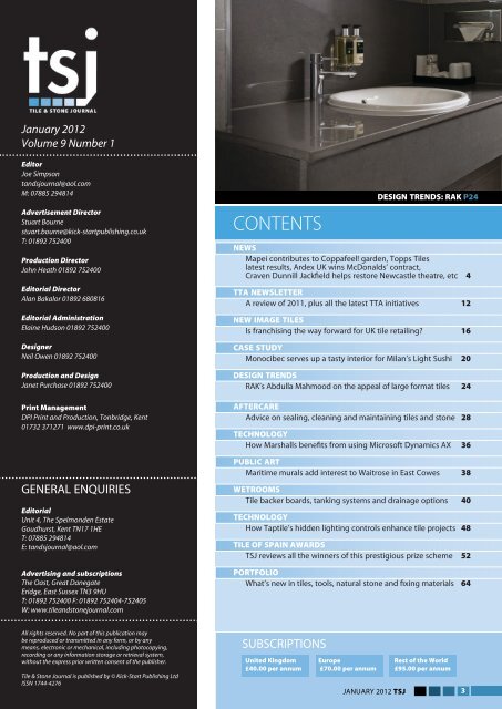 Download TSJ January 2012 - Tile and Stone Journal