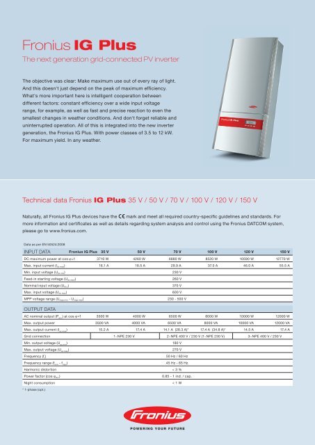 Fronius IG Plus - Elektra