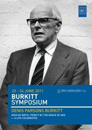 BURKITT SYMPOSIUM - School of Medicine - Trinity College Dublin