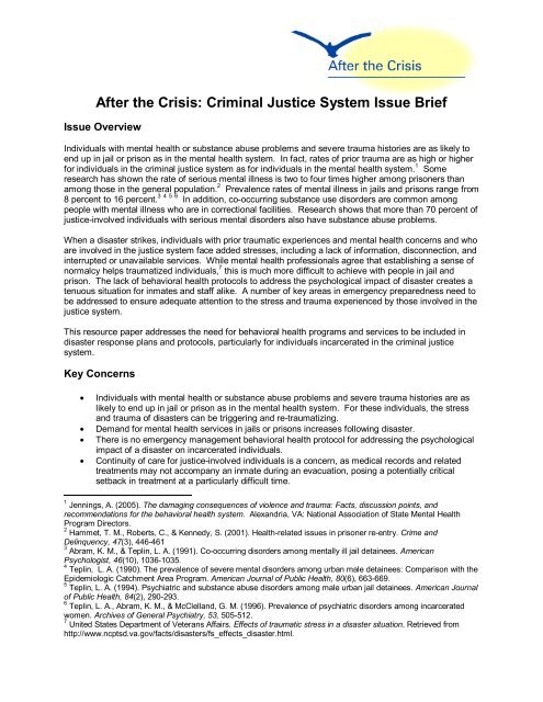 Criminal Justice System Issue Brief - SAMHSA'S GAINS Center for ...