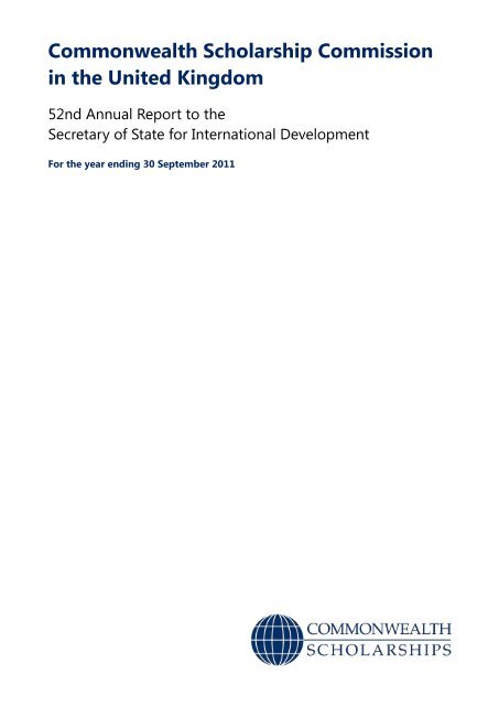 52nd Annual Report 2010-2011 - Commonwealth Scholarship ...