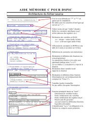 AIDE MÉMOIRE C POUR DSPIC