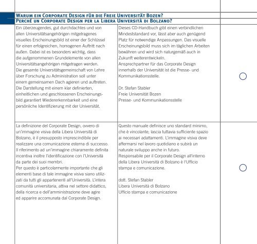 Manuale Corporate Design (7 MB) - Libera Università di Bolzano