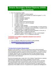 Ontario Secondary School Diploma (OSSD) Requirements