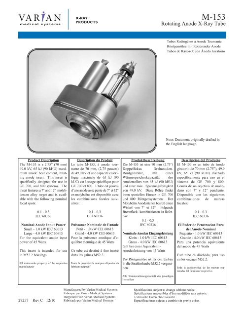 M-153 Rev C - Varian