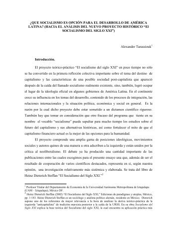 Â¿que socialismo es opciÃ³n para el desarrollo de amÃ©rica latina