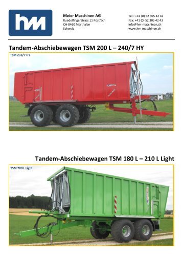 Demmler Tandem-Abschiebewagen TSM 200 L - Meier Maschinen AG
