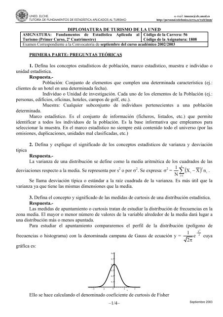 –1/4– 1. Defina los conceptos estadísticos de ... - Innova - UNED