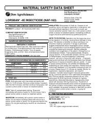 material safety data sheet lorsban* -4e insecticide (naf-163)