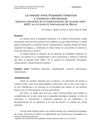 La relacin entre Propiedad Intelectual y Comercio Internacional ...
