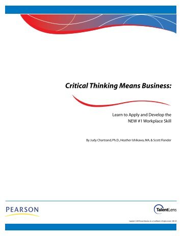 Critical Thinking Means Business (374.34 KB) - Pearson TalentLens
