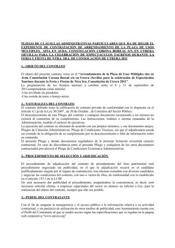 Pliego Clausulas Administrativas - Ayuntamiento de Utrera