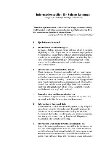 Informationspolicy fÃ¶r Salems kommun