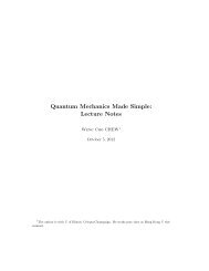 Quantum Mechanics Made Simple: Lecture Notes - University of ...