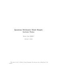 Quantum Mechanics Made Simple: Lecture Notes - University of ...