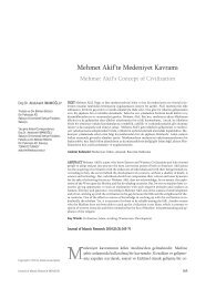 Mehmet Akif'te Medeniyet KavramÄ± - Ä°slÃ¢mi AraÅtÄ±rmalar Dergisi