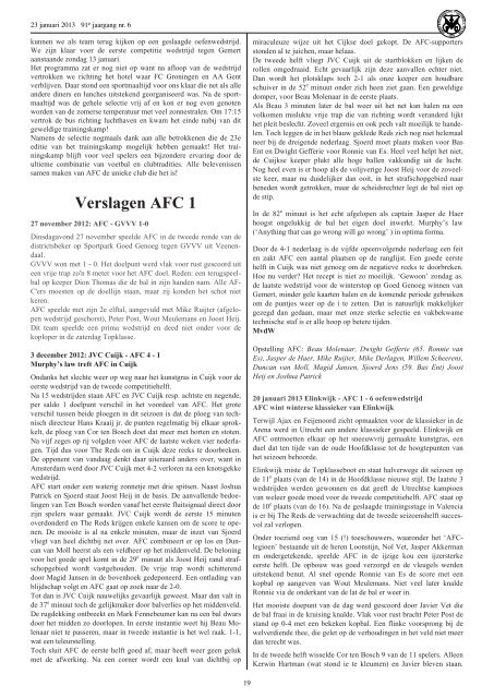 Download Schakel nr. 6 van 23 januari 2013 - AFC, Amsterdam