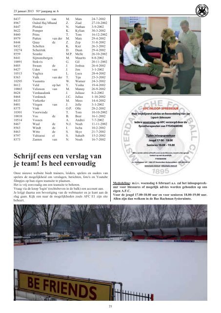 Download Schakel nr. 6 van 23 januari 2013 - AFC, Amsterdam