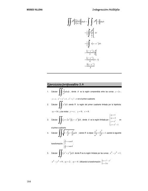 5.1 INTEGRALES DOBLES 5.2 INTEGRALES TRIPLES