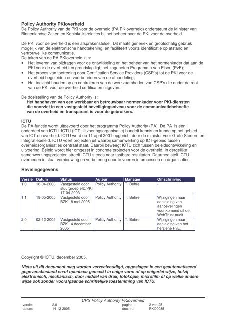 CPS PA PKIoverheid v2.0 - Logius