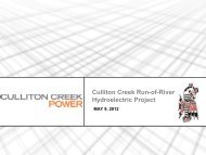 Culliton Creek Run-of-River Hydro Project - Veresen Inc.