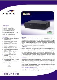 DG950 DOCSIS 3.0 Residential Data Gateway with ... - HFC Technics