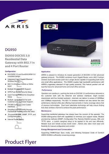 DG950 DOCSIS 3.0 Residential Data Gateway with ... - HFC Technics