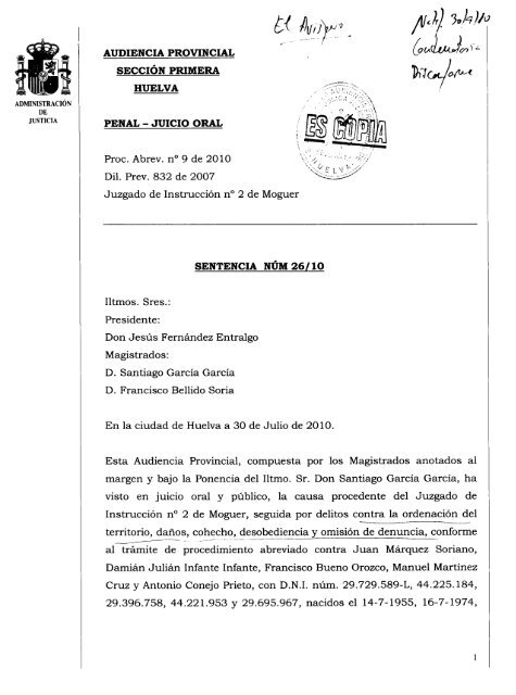 Sentencia completa del Caso Avispero - Ecologistas en AcciÃ³n