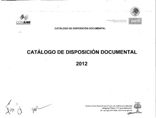 CATÃLOGO DE DISPOSICiÃN DOCUMENTAL 2012 - Consar