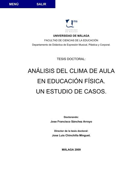 análisis del clima de aula en educación física. - Repositorio ...