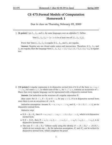 CS 475:Formal Models of Computation Homework 1
