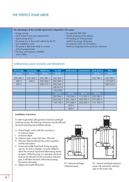 vertical centrifugal immersion pumps - SONDERMANN Pumpen + ...