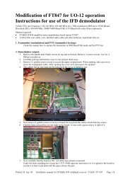Modification of FT847 for UO-12 operation Instructions for use of the ...