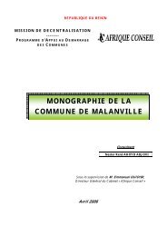 monographie de la commune de malanville - Association Nationale ...