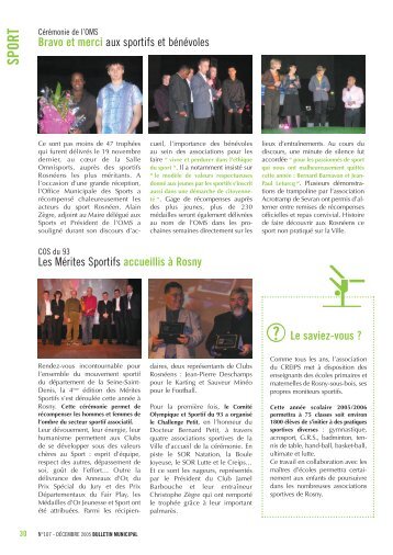 sport - Site officiel de la ville de Rosny-sous-Bois