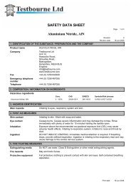 SAFETY DATA SHEET Aluminium Nitride, AlN - Testbourne Ltd